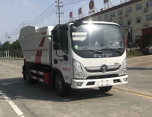 福田奥铃后挂桶式垃圾车